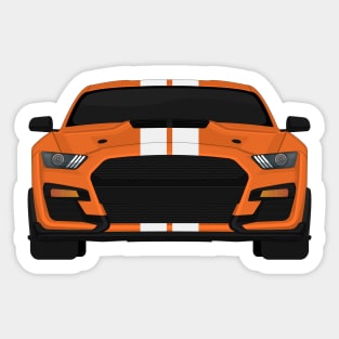Shelby GT500 2020 Twister-Orange + White Stripes Sticker